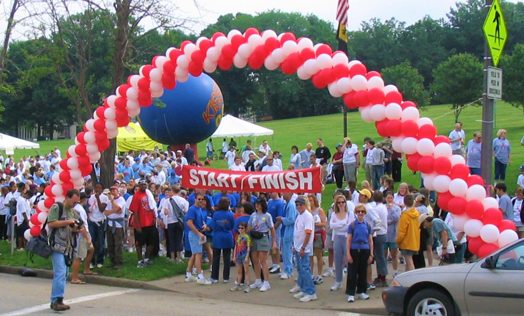 The use of helium and air-filled balloons in parades