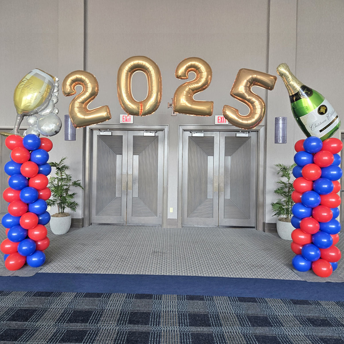 Champagen-Balloon-Columns-by-Airheads-Balloon-Art Annual balloon Column Champagne Duquesne University Event