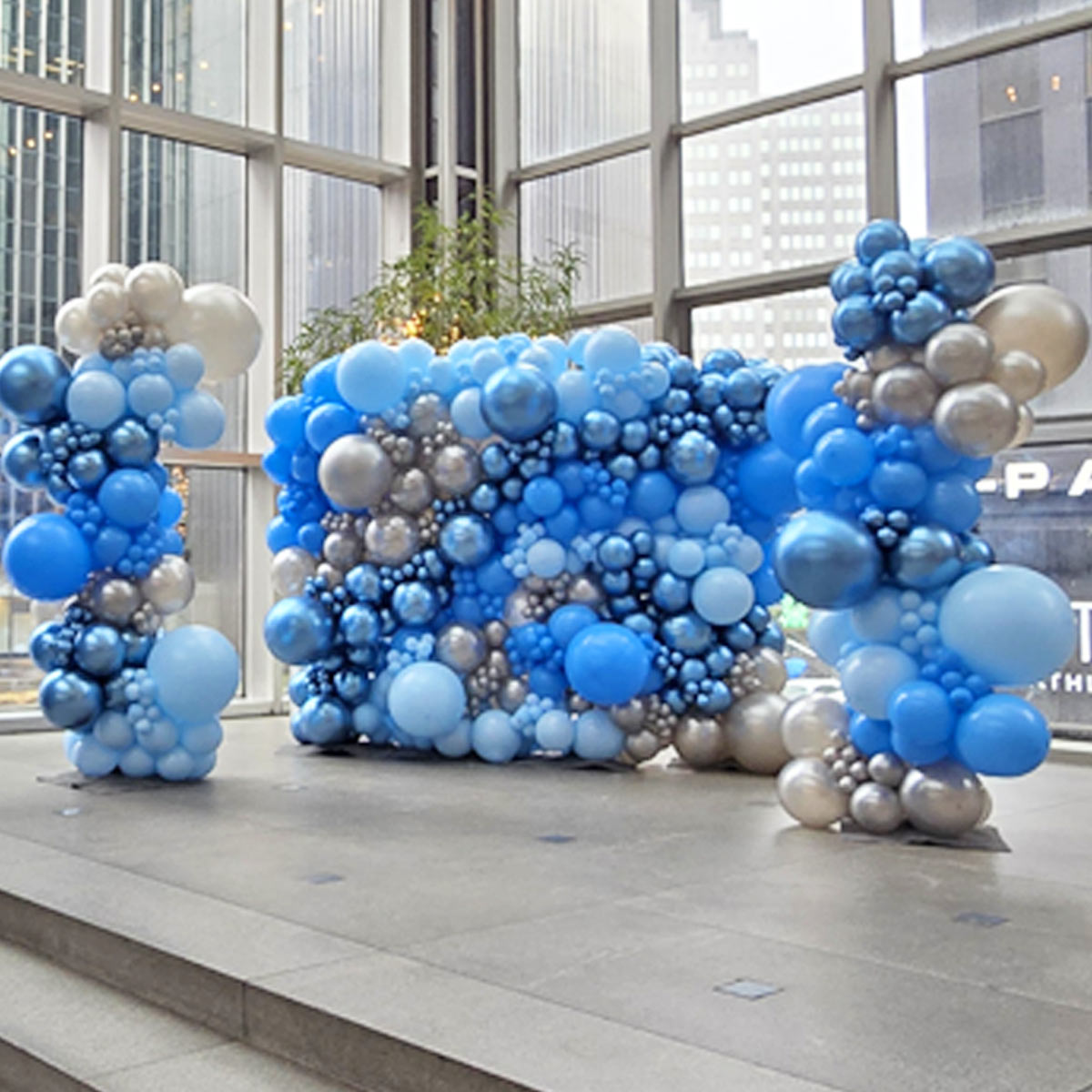 Organic-Balloon-Columns-by-Airheads-Balloon-Art Organic Balloon Columns at PPG Wintergarden for Business Function