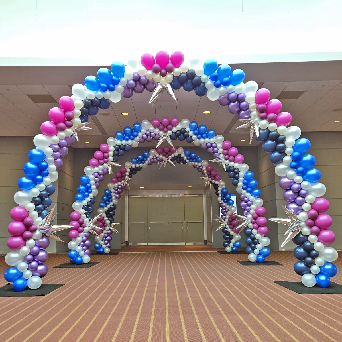PGH-Arch-top3a Triple arch at David Lawrence Convention Center for a Prom Entrance