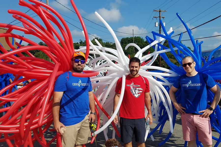 Rice-Energy-Parade Balloon Backpacks at Canonsburg July Fourth Parade