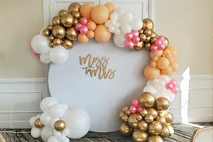 Whoe-we---PRIVATE Organic Balloon Garland corporate entryway