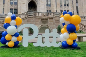 Whoe-we---SCHOOL Organic Balloon Garland corporate entryway