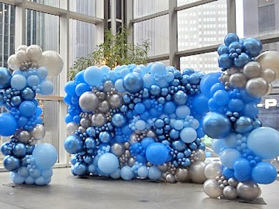 decor-for-buttons Organic Balloon Garland corporate entryway